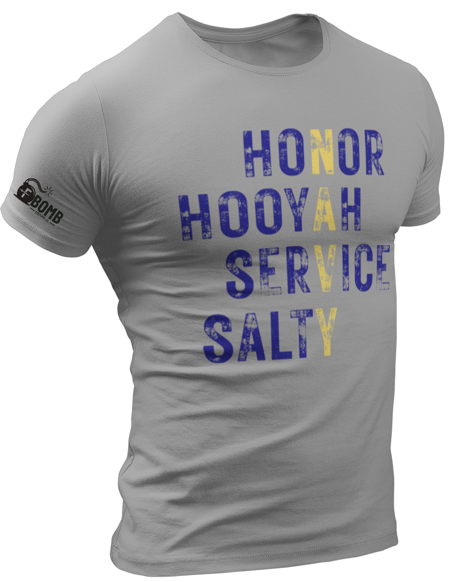 Honor, Hooyah, Service, Salty