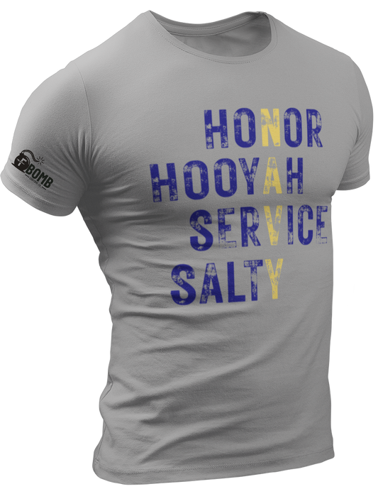 Honor, Hooyah, Service, Salty