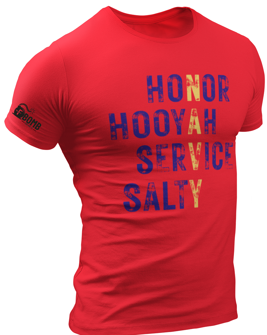 Honor, Hooyah, Service, Salty