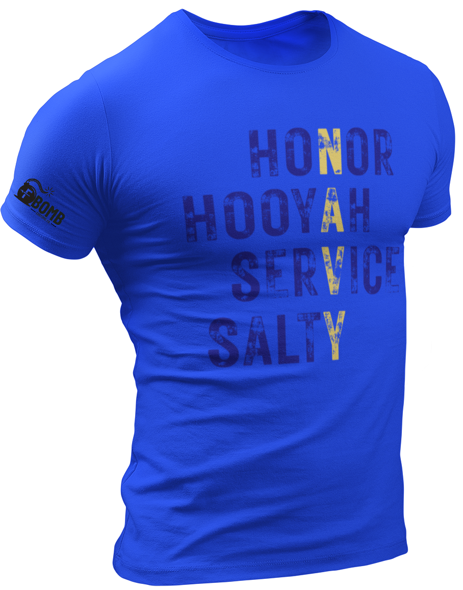 Honor, Hooyah, Service, Salty