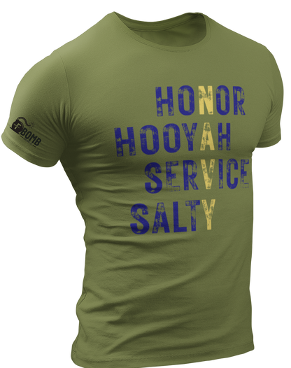 Honor, Hooyah, Service, Salty