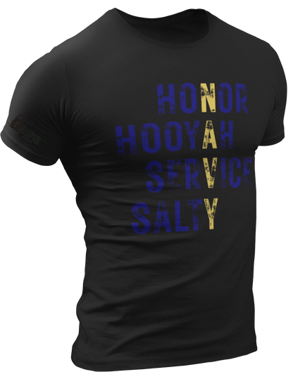 Honor, Hooyah, Service, Salty